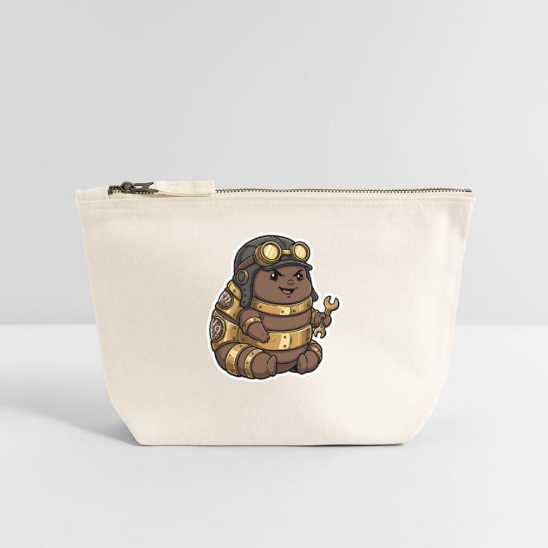 Steampunk Engineer Engineer Brass Crawler Canvas Zip Pouch 18 x 19 cm