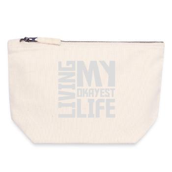 Vivre ma vie la plus correcte Drôle de dicton, médiocre - Pochette zippée en toile 18 x 19 cm - blanc naturel - Devant