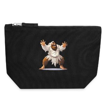 Yeti warrior in white loincloth - Canvas Zip Pouch 18 x 19 cm - black - Front