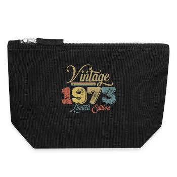 Vintage 1973 - Canvas Zip Pouch 18 x 19 cm - black - Front