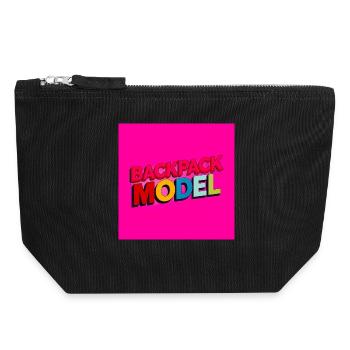 Modèle de sac à dos Texte néon - Pochette zippée en toile 18 x 19 cm - noir - Devant