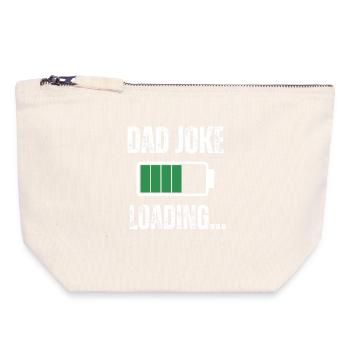 blague de papa - Pochette zippée en toile 18 x 19 cm - blanc naturel - Devant