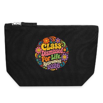 Teacher Retreat 2026 - Class Dismissed For Lif - Canvas Zip Pouch 18 x 19 cm - black - Front