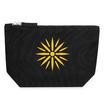 Strahlende Goldene Sonne - Canvas Reißverschluss-Täschchen (18 x 19 cm) - Schwarz - Vorne