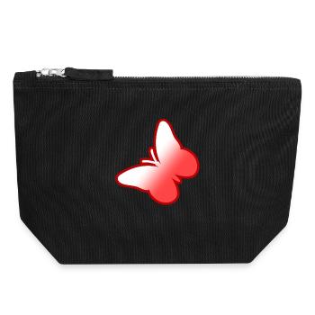 Schmetterling - Canvas Reißverschluss-Täschchen (18 x 19 cm) - Schwarz - Vorne