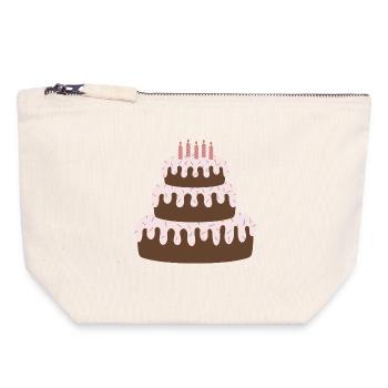 Pastel Cake Birthday - Canvas Zip Pouch 18 x 19 cm - nature - Front