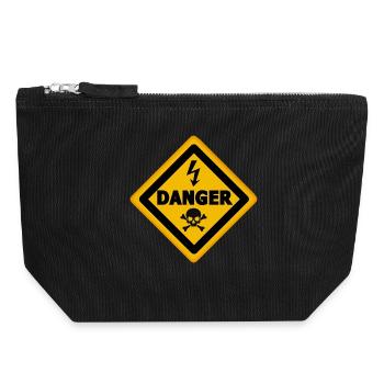 Danger of Death- Danger Decal Panel - Canvas Zip Pouch 18 x 19 cm - black - Front
