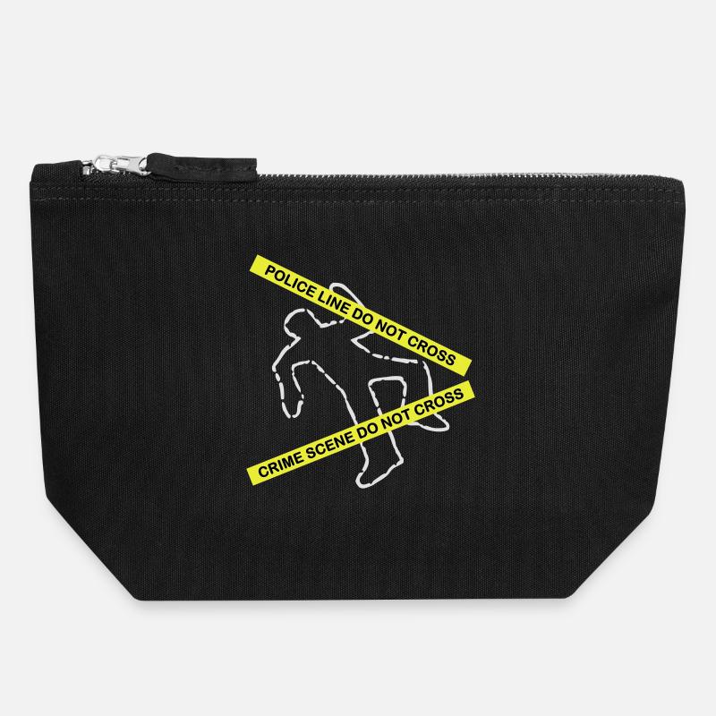 Crime scene set - Canvas Zip Pouch 18 x 19 cm - black