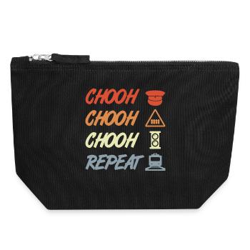 Blague sur les chemins de fer - Pochette zippée en toile 18 x 19 cm - noir - Devant