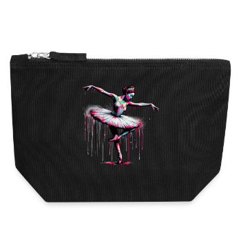 Danseuse de ballet avec tutu - Pochette zippée en toile 18 x 19 cm - noir - Devant