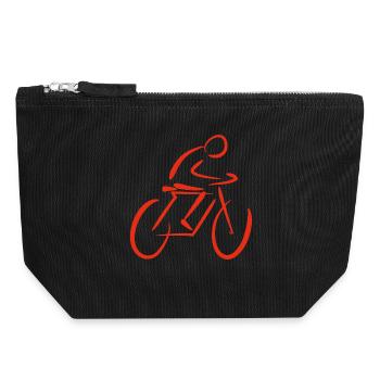 Bicycle stylized - Canvas Zip Pouch 18 x 19 cm - black - Front