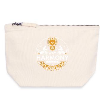 Art martial - Pochette zippée en toile 18 x 19 cm - blanc naturel - Devant