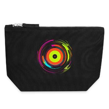 Disque vinyle Retrowave - Pochette zippée en toile 18 x 19 cm - noir - Devant