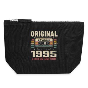 Born in October 1995 | Vintage Gift October 1995 - Canvas Zip Pouch 18 x 19 cm - black - Front