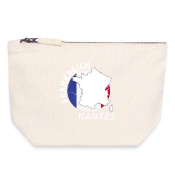 Nantes - Pochette zippée en toile 18 x 19 cm - blanc naturel - Devant