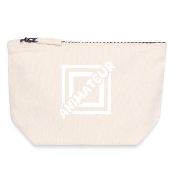 Animateur de poste - Pochette zippée en toile 18 x 19 cm - blanc naturel - Devant