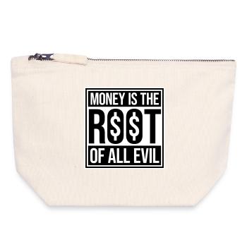 Money Root Evil Kapitalismus Gier Finanzen Reiche - Canvas Reißverschluss-Täschchen (18 x 19 cm) - Naturweiß - Vorne