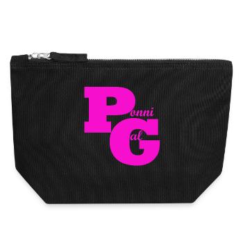 fou de poneys - Pochette zippée en toile 18 x 19 cm - noir - Devant