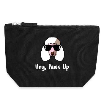 Lustige Pudel-Sonnenbrille Hey Paws Up Geschenk - Canvas Reißverschluss-Täschchen (18 x 19 cm) - Schwarz - Vorne