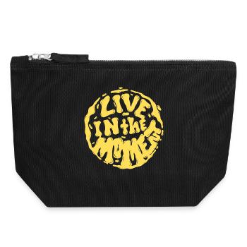 Live In The Moment - Canvas Zip Pouch 18 x 19 cm - black - Front