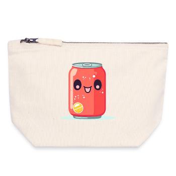 Kawaii Lemonade Tin with Face - Canvas Zip Pouch 18 x 19 cm - nature - Front