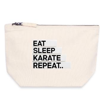 Eat. Sleep. Karate. Repeat... - Canvas Zip Pouch 18 x 19 cm - nature - Front