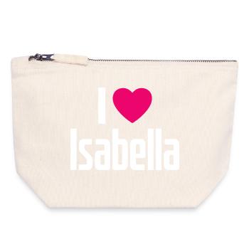 I Love Isabella Pinkes Herz Ich liebe Isabella - Canvas Reißverschluss-Täschchen (18 x 19 cm) - Naturweiß - Vorne