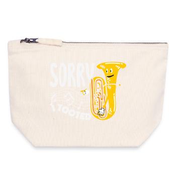 Vintage Euphonium Player - Canvas Zip Pouch 18 x 19 cm - nature - Front