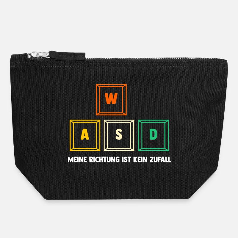 Zocken Computerspieler Zocker Gaming Gamer - Canvas Reißverschluss-Täschchen (18 x 19 cm) - Schwarz