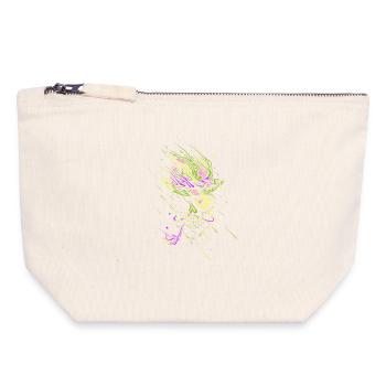 Glowing graffiti neon skull - Canvas Zip Pouch 18 x 19 cm - nature - Front