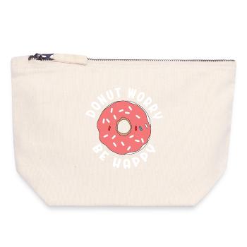 Donut Worry Be Happy - Canvas Zip Pouch 18 x 19 cm - nature - Front
