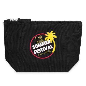 Festival, Sommerfest, Strandparty - Canvas Reißverschluss-Täschchen (18 x 19 cm) - Schwarz - Vorne