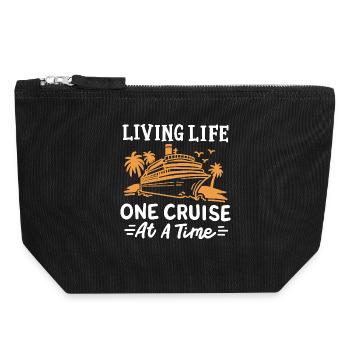 Kreuzfahrtschiff Urlaub Kreuzfahrt - Canvas Reißverschluss-Täschchen (18 x 19 cm) - Schwarz - Vorne