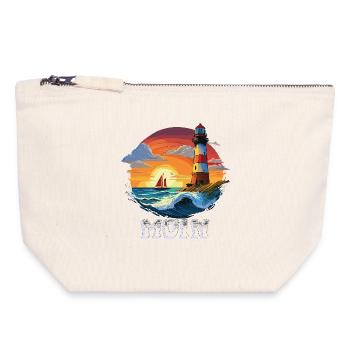 Phare de Moin - Pochette zippée en toile 18 x 19 cm - blanc naturel - Devant