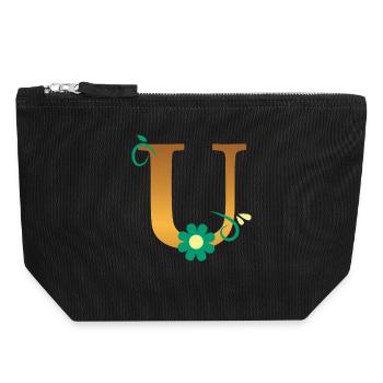 U - Canvas Zip Pouch 18 x 19 cm - black - Front