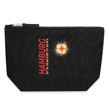 Hamburg - Canvas Reißverschluss-Täschchen (18 x 19 cm) - Schwarz - Vorne
