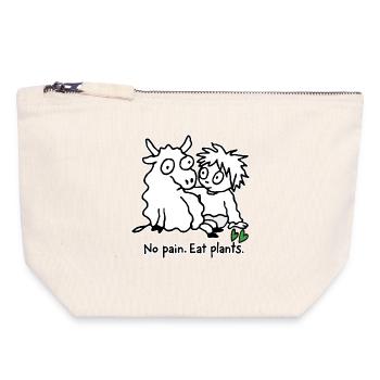 Eat plants - Canvas Zip Pouch 18 x 19 cm - nature - Front