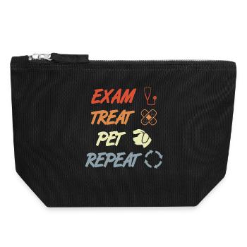 Exam Treat Pet Repeat - Canvas Reißverschluss-Täschchen (18 x 19 cm) - Schwarz - Vorne