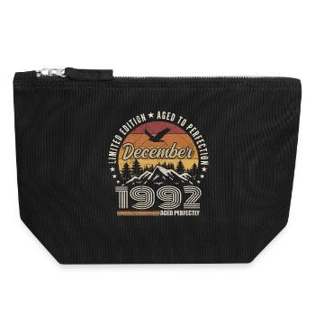 Décembre 1992 Édition Originale Cadeau décembre  - Pochette zippée en toile 18 x 19 cm - noir - Devant