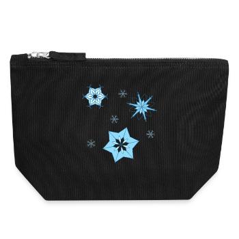 Étoiles d’hiver - Pochette zippée en toile 18 x 19 cm - noir - Devant