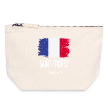 Saint-Tropez - Pochette zippée en toile 18 x 19 cm - blanc naturel - Devant