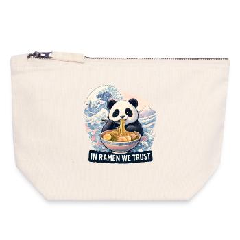 Panda Ramen Nudel Bowl - Canvas Reißverschluss-Täschchen (18 x 19 cm) - Naturweiß - Vorne