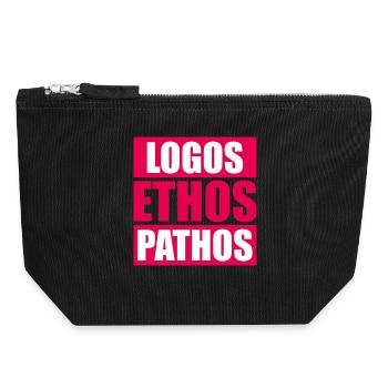 Logos Ethos Pathos Rhetorik Philosophie Student - Canvas Reißverschluss-Täschchen (18 x 19 cm) - Schwarz - Vorne