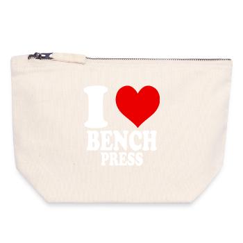 I Love Bench Press Gym Bodybuilding Fitness - Canvas Zip Pouch 18 x 19 cm - nature - Front