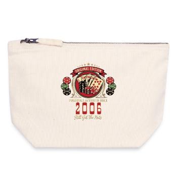 Poker T-Shirt 2006 Birthday, Poker Legend Shirt - Canvas Zip Pouch 18 x 19 cm - nature - Front
