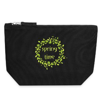Frühling - Canvas Reißverschluss-Täschchen (18 x 19 cm) - Schwarz - Vorne