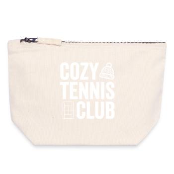 Cozy Tennis Club, polo de tennis élégant - Pochette zippée en toile 18 x 19 cm - blanc naturel - Devant