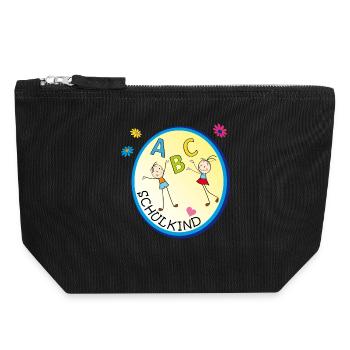 ABC Schulkind  - Canvas Reißverschluss-Täschchen (18 x 19 cm) - Schwarz - Vorne