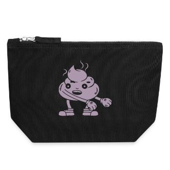 Funny poop pile dancing - Canvas Zip Pouch 18 x 19 cm - black - Front
