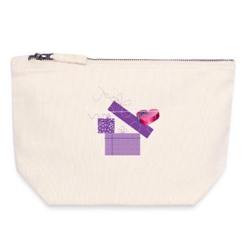 Shopping cart with gifts - Canvas Zip Pouch 18 x 19 cm - nature - Front